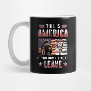 Us Veteran Patriotic American Flag Mug